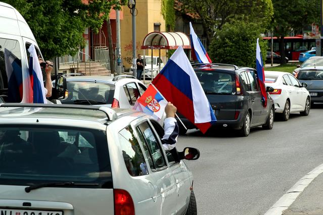 Sırbistan’da Rusya’ya destek gösterisi