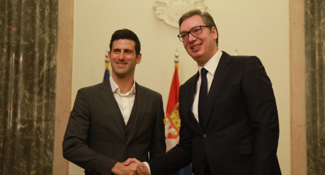 Sırbistan Cumhurbaşkanı Vucic, tenisçi Novak Djokovic’i kabul etti